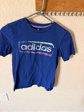 adidas Royal Blue Tee with Pastel Logo